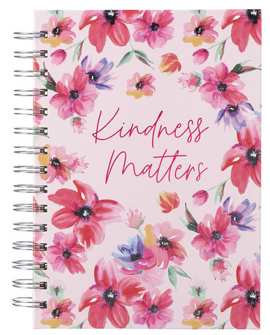 Pink Cosmos Kindness Matters Large Wirebound Journal